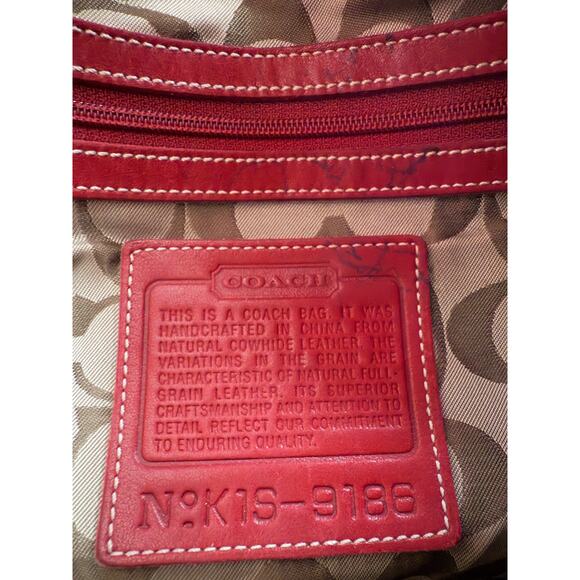 EUC Y2k Vintage Coach Red Bucket Bag Style 9186 - Picture 10 of 10